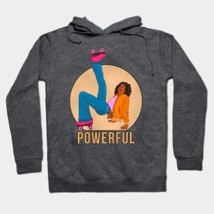 Powerful Roller Skater Natural Hair Black Woman Hoodie